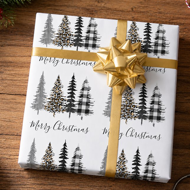Bauernhof Weihnachtsbaumen Geschenkpapier (Glam Farmhouse Christmas Wrapping Paper)