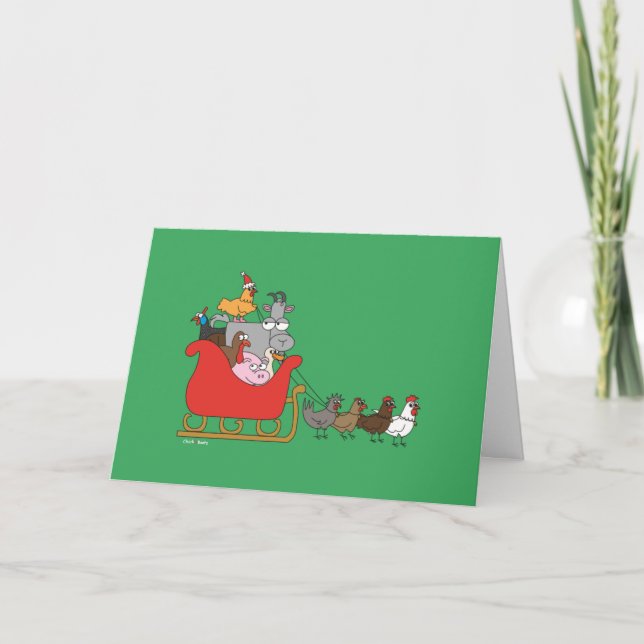 Bauernhof-Weihnachtsgruß-Karte Feiertagskarte (Vorderseite)