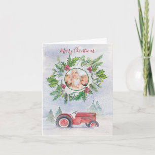 Bauernhof-Weihnachtskarten   Familienfoto Feiertagskarte