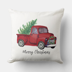Bauernhof Weihnachtswasserroter LKW Kissen