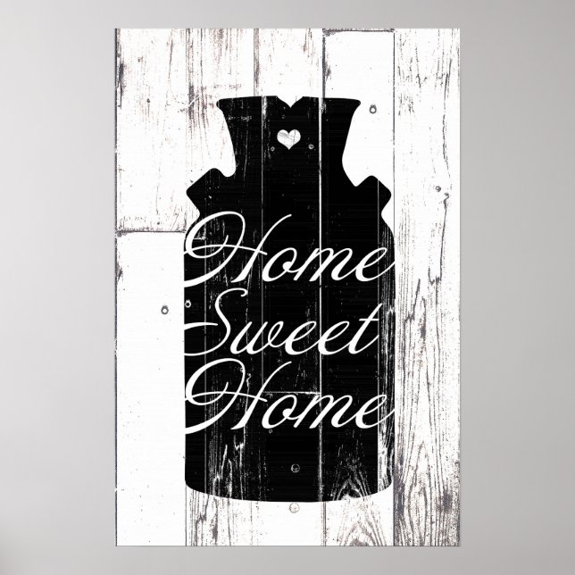 Bauernhof Weißholz Rustikales Milchjug Zuhause Wal Poster (Vorne)