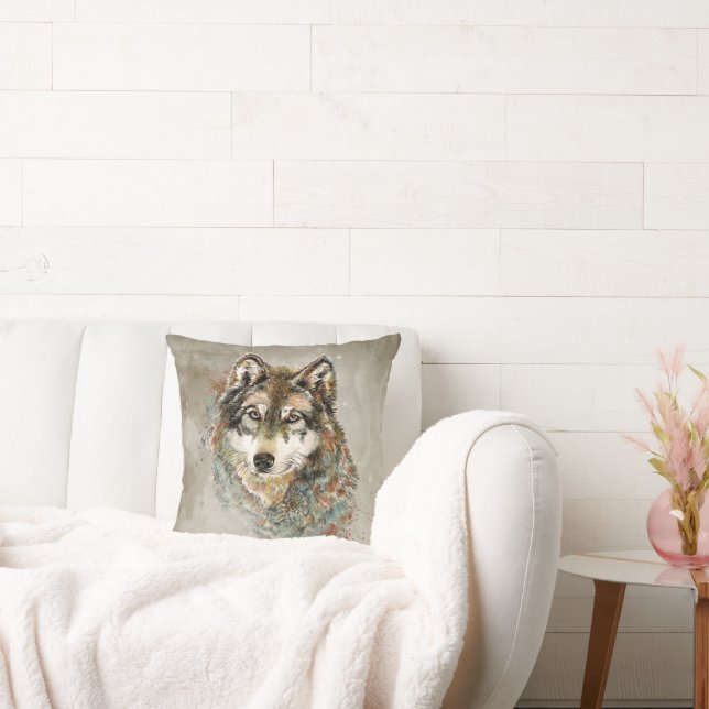 Bauernhof Wolf Animal Nature Wall Kunstdrucke Kissen (Liege)