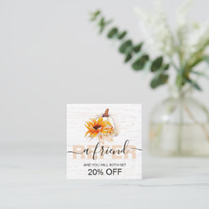 Bauernhof Wood Watercolor Fall Pumpkin Sonnenblume Empfehlungskarte