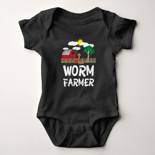 Bauernhof-Wurm, der die Landwirtschaft - Baby Strampler (Vorderseite)