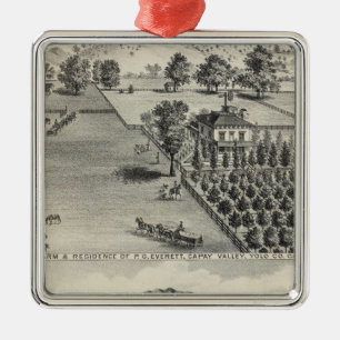 Bauernhöfe, Capay Tal, Madison Silbernes Ornament