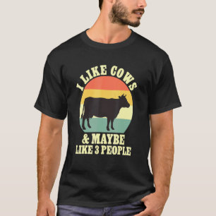 Bauernhofkuh Ich mag Kühe und vielleicht mögen 3 L T-Shirt