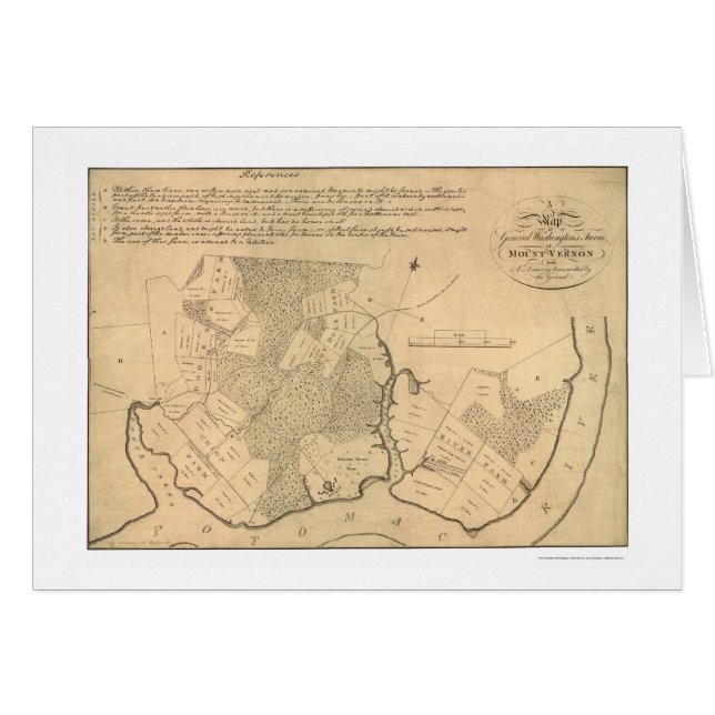 BauernhofMt Vernon General-Washingtons Karte 1801 (Vorderseite (Horizontal))