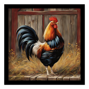 Bauernhofrooster - Majestic Glory Glossy Poster
