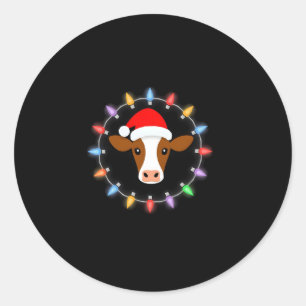 Bauernhoftier Weihnachts-Pyjama-Kostüm Farmer Weih Runder Aufkleber