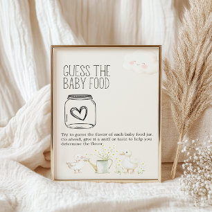 Bauernhoftiere Baby Shower - Rate das Babynahrungs Poster