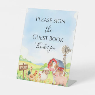 Bauernhoftiere-Baby-Shower-Tischschild Sockelschild