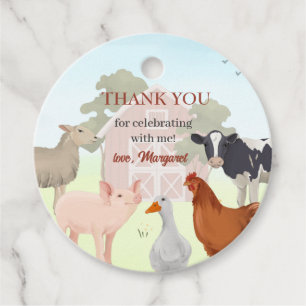 Bauernhoftiere Barnyard-Party Geschenkanhänger