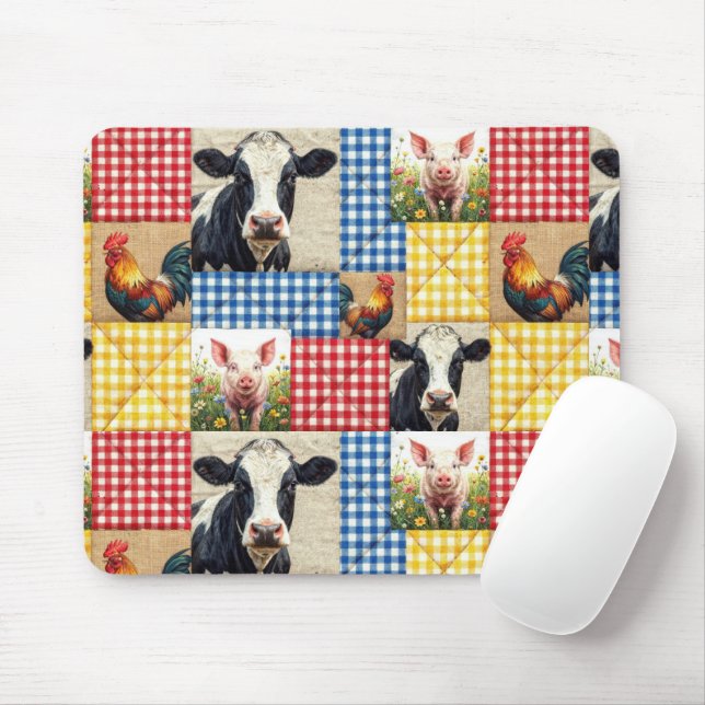 Bauernhoftiere-Quiltmuster Mousepad (Mit Mouse)