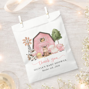 Bauernhoftiere, Süße Tiere, Rosa Scheune, Babypart Geschenktütchen
