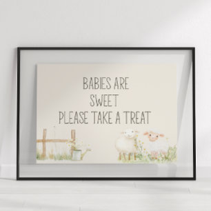 Bauernhoftiere Wiesenfreunde Baby Shower Geschenk Poster