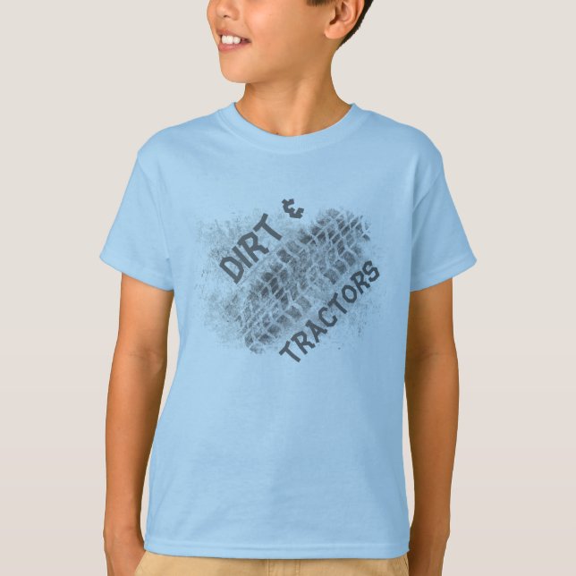 Bauernjunge, Schmutz und Traktoren, T - Shirt der  (Vorderseite)