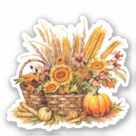 Bauernkorb mit Pumpkins Fall Sticker