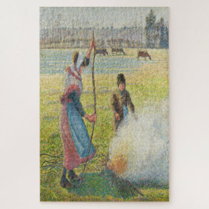 Bauernmädchen beim Feuermachen, Frost (1887) von C