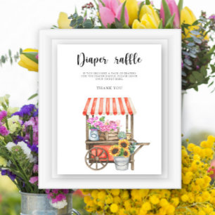 Bauernmarkt-Baby-Party - Windel-Raffle Poster