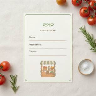 Bauernmarkt-Baby-Shower-RSVP-Karten Set von 10 Mitteilungskarte