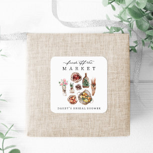 Bauernmarkt Brautparty-Geschenk Quadratischer Aufkleber
