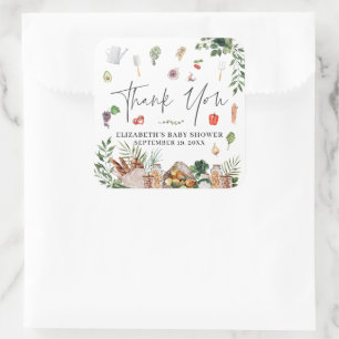 Bauernmarkt   Geschenk für Baby Shower Quadratischer Aufkleber