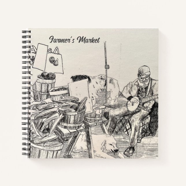 Bauernmarkt Ledger Notizbuch (Vorderseite)