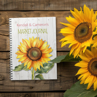 Bauernmarkt Personalisiertes Sonnenblumen Notizbuc Notizblock