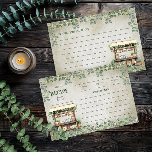 Bauernmarkt-Stände-Rezeptkarte Einladung