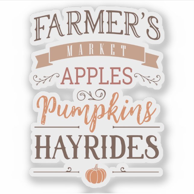 Bauernmarktäpfel Pumpkins Hayrides Custom Aufkleber (Vorderseite)