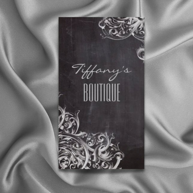 Bauernschalkpappe - französisches Land mit Monogra Visitenkarte (farmhouse chalkboard french country monogrammed business card)