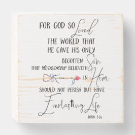 Bauernstil John 3.16 KJV Bible Verse Holzkisten Schild