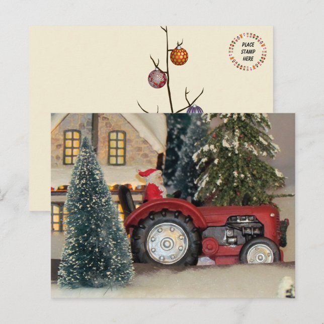 Bauernstil Weihnachtsmann Postkarte (Vorne/Hinten)