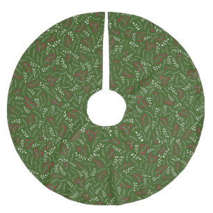 Bauernwald grün rustikale Laubstruktur niedlich Polyester Weihnachtsbaumdecke