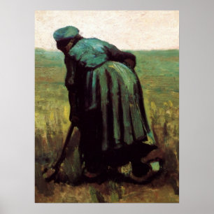 Bauernwoman Digging von Vincent van Gogh Poster