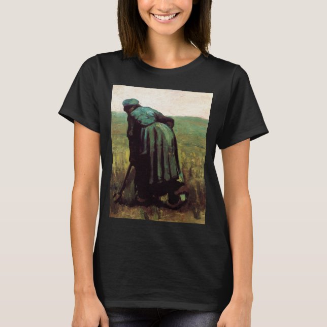 Bauernwoman Digging von Vincent van Gogh T-Shirt (Vorderseite)