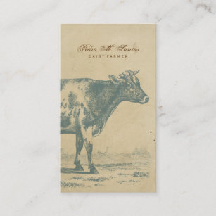 Bauers-Vintages Milchkuh-einfaches rustikales Visitenkarte
