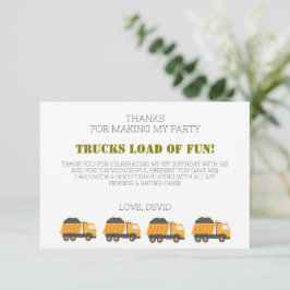 Baufahrt Geburtstag Danke Karte