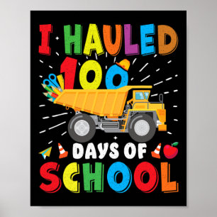 Baufahrzeug 100 Tage Schulkleidung Poster