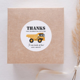 Baufahrzeug Geburtstag Runder Aufkleber