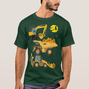 Baufahrzeug Halloween Kranwagen Pumpkin T-Shirt