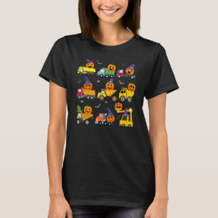 Baufahrzeug Halloween Kranwagen Pumpkin T-Shirt