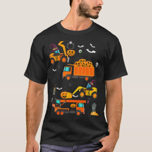 Baufahrzeug Halloween Kranwagen Pumpkin T-Shirt