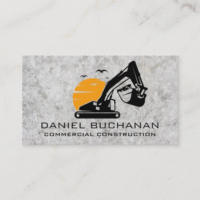 Baufahrzeug | Konkreter Hintergrund Visitenkarte (Vorderseite)