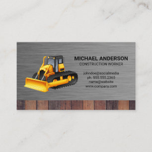 Baufahrzeug   Metallic Wood Business Card Visitenkarte