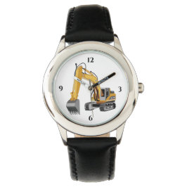 Baufahrzeug mit gelbem Rücken Armbanduhr