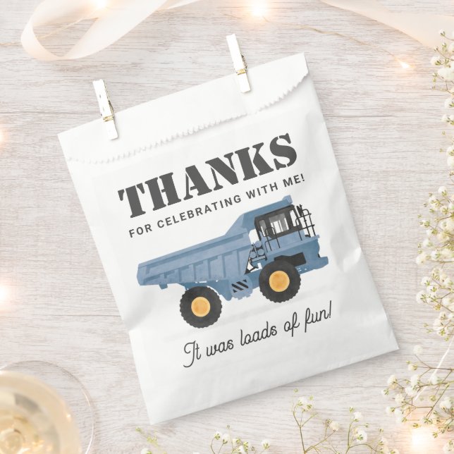 Baufahrzeug-Sprengwagen Geburtstag Geschenktütchen (Ausgeschnitten)