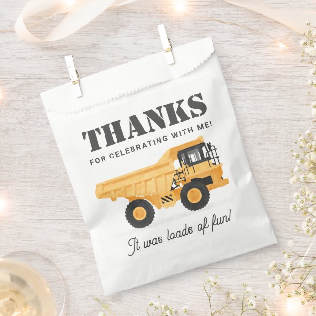 Baufahrzeug-Sprengwagen Geburtstag Geschenktütchen (Ausgeschnitten)