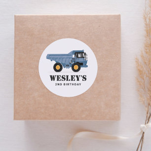 Baufahrzeug-Sprengwagen Geburtstagspartei Runder Aufkleber