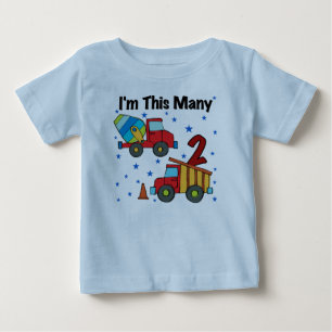 Baufahrzeuge 2. Geburtstagsgeschenke Baby T-shirt